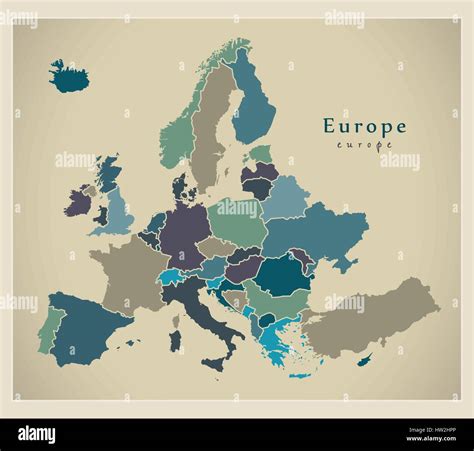 Modern Map of Europe 的图像结果