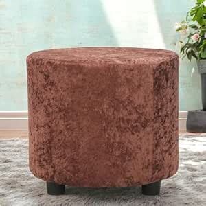 Ikiriya Lisbon Solid Wood Ottoman| Pouffee| Pouf Stool in Brown Sparkle ...