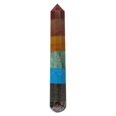 7 Chakra Pencil Bonded Tower For Reiki Healing — Rudraksha Mart
