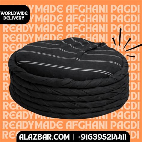 Ready-Made Afghani Pagdi Black Permanent Tied Afghan Turban Premium Is ...