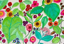 Image result for Baby Animals with Flowers Painting