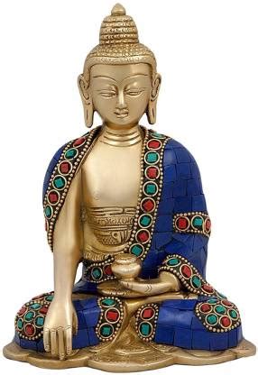 Indian Dynamic Art gallery God Gautam Buddha Brass Idol Statue Murti ...