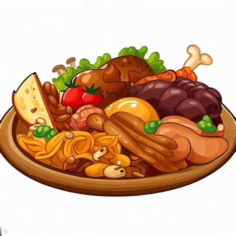Delicious Food Inside Plate Clipart