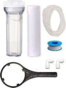 DOC RO 10" Crystal Glass Clear Transparent Pre Filter Housing with 10 ...