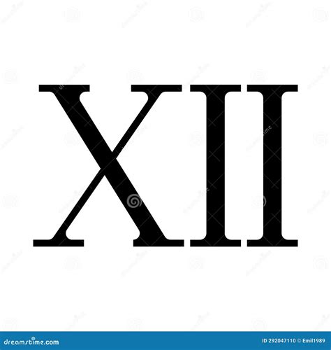 Roman Numeral 12 Number Icon Sign Stock Vector - Illustration of ...