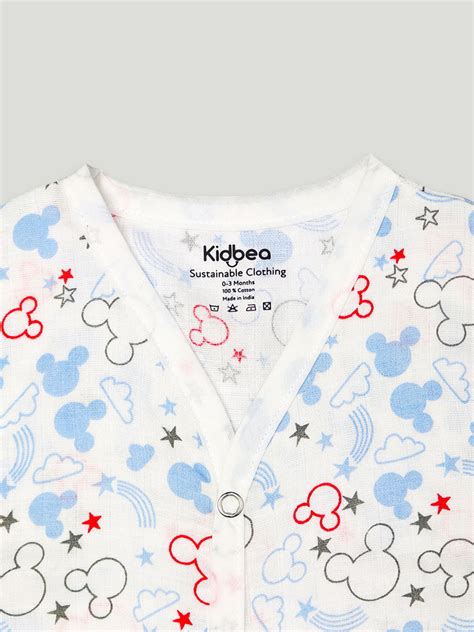 Extra Soft Muslin Cotton Jhabla Cloth for Baby | Sun and Micky Print ...