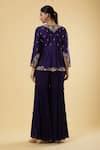 Buy Purple Sharara Mulmul, Tunic Silk Thread, Abstract Floral ...