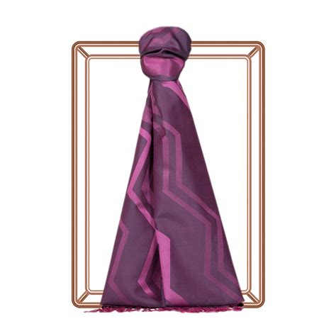 Plum Ethnic Zigzag Silk Scarf | Ipekevi