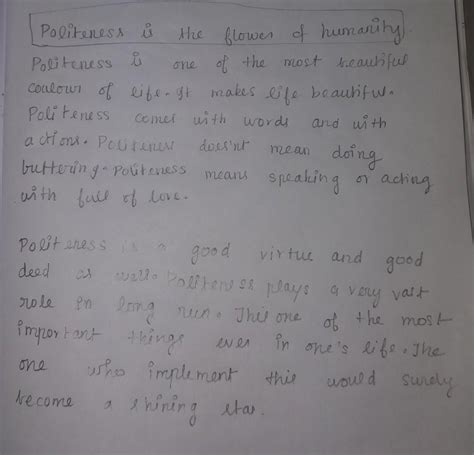 speech on politeness - Brainly.in