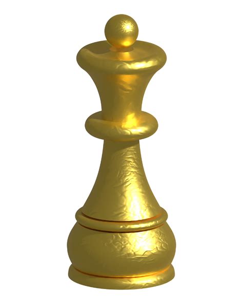 Gold Chess Queen 3D Render 11306675 PNG