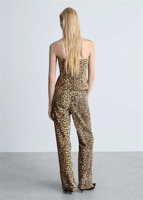 Leopard-print corset top - Women | MANGO USA