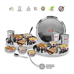 Buy Sumeet Stainless Steel Handcrafted Hammered Texture Heavy Gauge ...