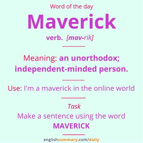 Maverick Meaning, Pronunciation and Use in English #wordoftheday # ...