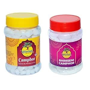 Kadambam Camphor Tablet Jar 100gm + Kadambam Bhimseni Jar 100gm (100 gm ...