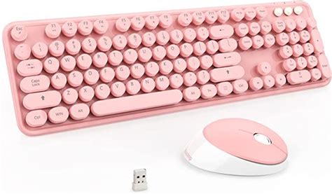 Pink Wireless Keyboard and Mouse Combo