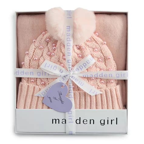 Juniors' madden girl Soft Scarf & Cable Knit Beanie Hat Boxed Set
