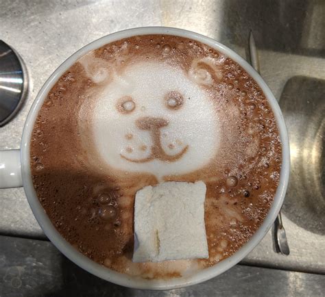 Does hot chocolate art count? Panda bear! : r/latteart