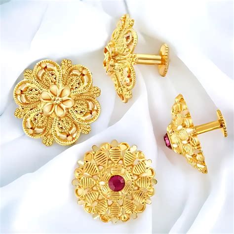 INAYAT Jewelleries Gold Plated Stud Earrings Combo Set – 2 Pair Tradit ...
