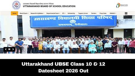 Uttarakhand UBSE Class 10 & 12 Datesheet 2026 Out At ubse.uk.gov.in ...