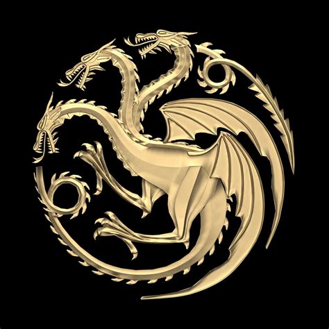 3D asset Game of Thrones - House Targaryen sigil Low poly