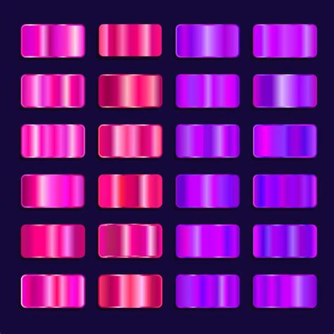 Palette de couleurs dégradées effet acier coloré. Jeu de texture en ...