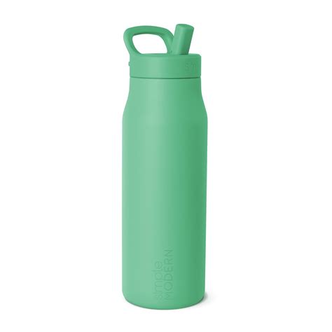 Simple Modern Water Bottle with Push Button Straw Lid | Ceramic-Lined ...