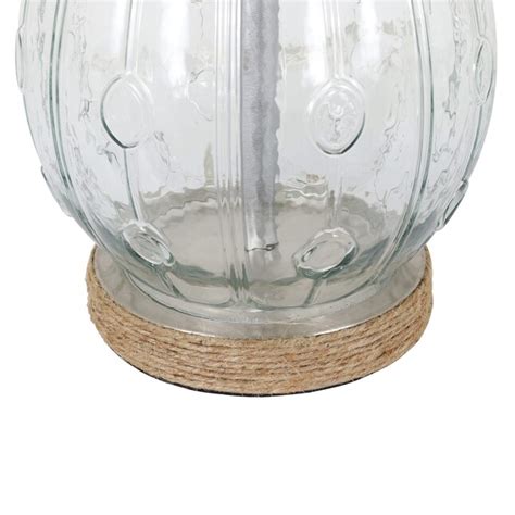 Decor Therapy Emma 27.5-in Clear Glass and Jute Table Lamp with Burlap ...