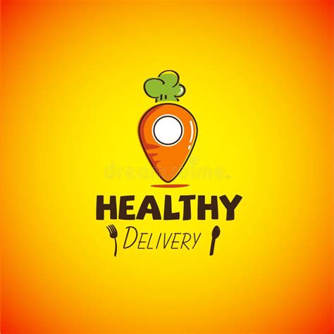 Carrot with Map Pointer Icon. Logo of Healthy Food Business or D Stock ...