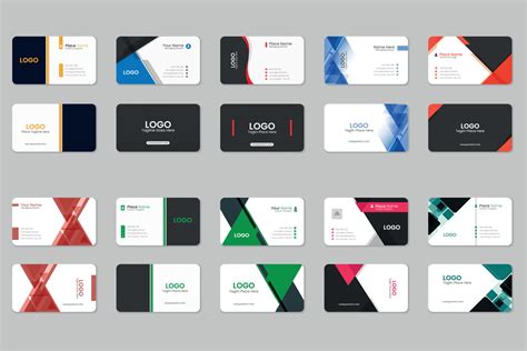 Business card template collection with texture, Print ready double ...