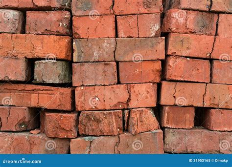 Red clay bricks stock image. Image of block, pieces, aging - 31953165