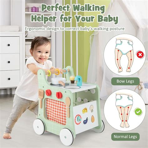 BABYJOY BABY JOY 6 in 1 Wooden Baby Walker, Toddler Pretend India | Ubuy