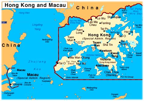 China Including Hong Kong Map