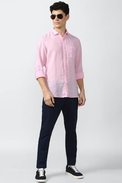 Buy Men Pink Slim Fit Solid Full Sleeves Casual Shirt Online - 749539 ...