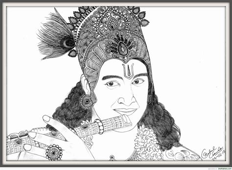 Pencil Sketch Of Lord Krishna - Desi Painters