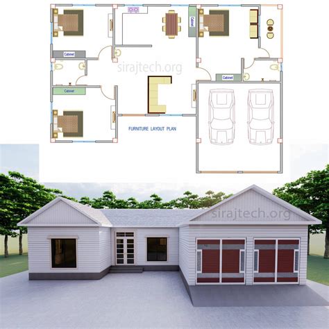 U shaped house plans with courtyard - টিনশেড ইউ - SIRAJ TECH