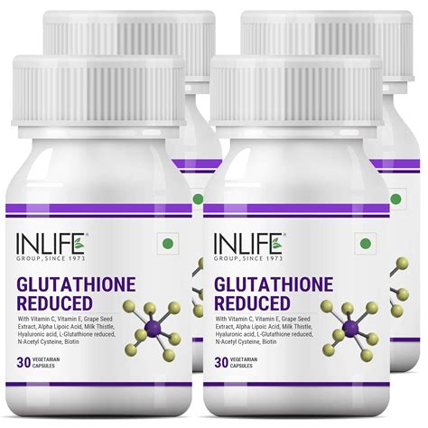 Buy Inlife L Glutathione Reduced Supplement, Vitamin C, Milk Thistle ...