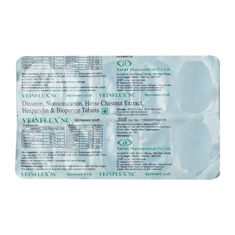 Veinflux NC Tablet 10's Price, Uses, Side Effects, Composition - Apollo ...