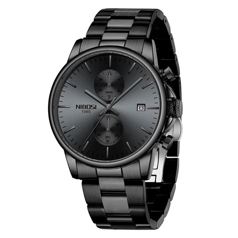 NIBOSI Men's Watch Analog Quartz Black Dial Wrist Watch for Men ...