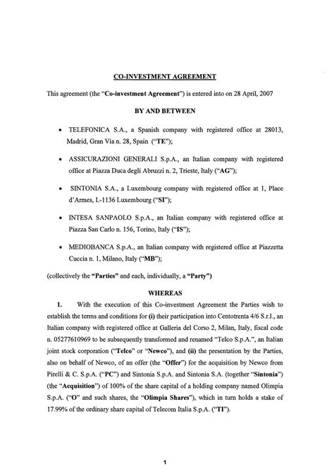 Free Printable Investment Contract Templates [PDF, Word] Simple Cash