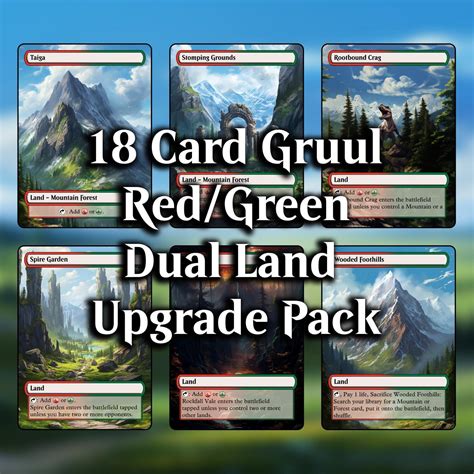 Gruul (Red/Green) Dual Land MTG Proxy Pack – 18 Cards – 7 Fetch Lands ...