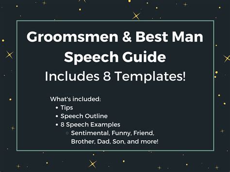 Easy-to-use Groomsmen Speech Template, Wedding Toast, Groomsmen Speech ...
