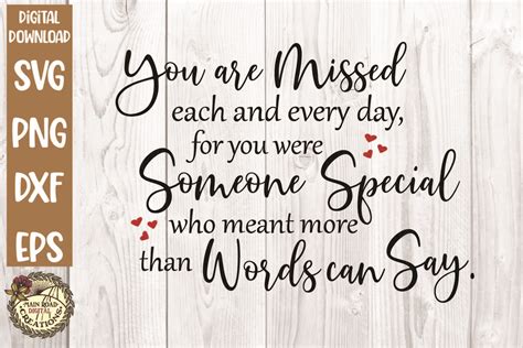 You are Missed Each and Every Day-Memorial Quote SVG (1019720) | Cut ...
