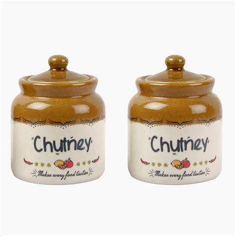 Buy EK DO DHAI Set of 2 Ceramic Chutney Jars - 300ml from Ek Do Dhai at ...