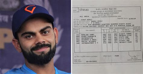 Virat Kohli Shares His Class 10 Mark Sheet