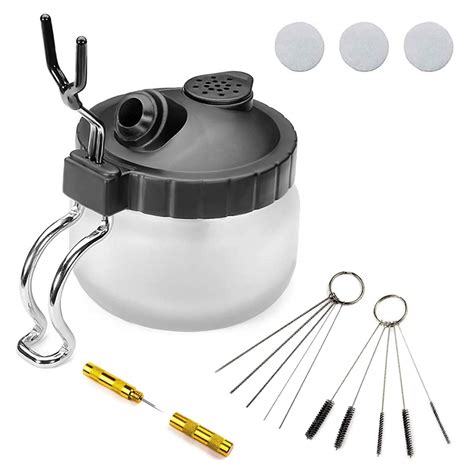 4 Set Airbrush Cleaning Tools Spray Gun Cleaning Pot with Air Filter ...