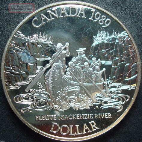 1989 Canada Proof Mackenzie River Silver Dollar Coin