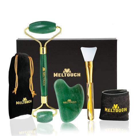 Meltouch 2-in-1 Jade Facial Roller and Gua Sha Skin Massager India | Ubuy