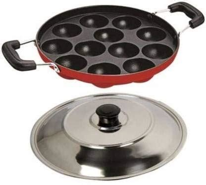 Buy ALWAFLI Non Stick 12 Cavity Appam Patra Handle with Lid ...