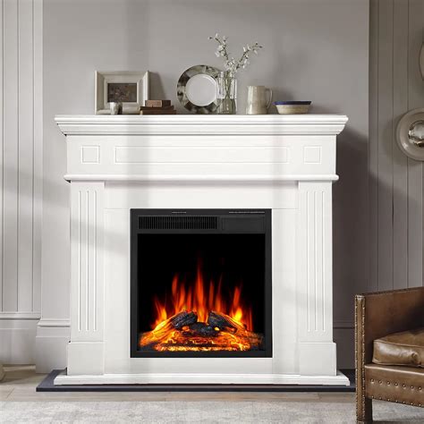 Amazon.com: R.W.FLAME 43” Electric Fireplace Mantel Wooden Surround Firebox, TV Stand with ...