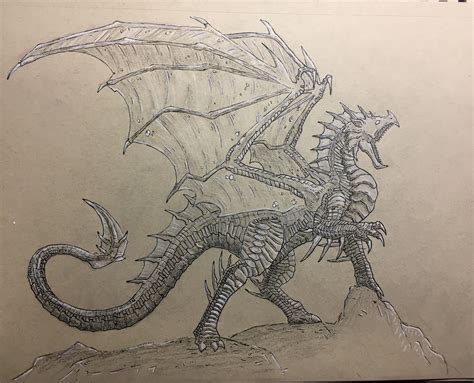 dragon drawing on paper